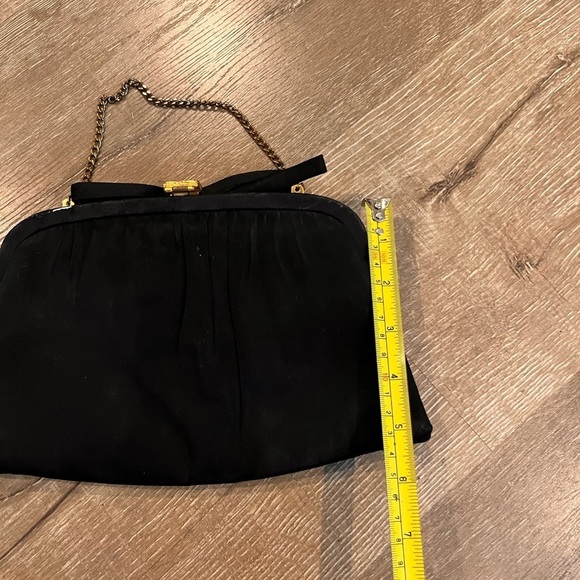 Vintage After Five Black Evening Bag Clutch Purse w/ Satin Lining + Blac… - Picture 7 of 8